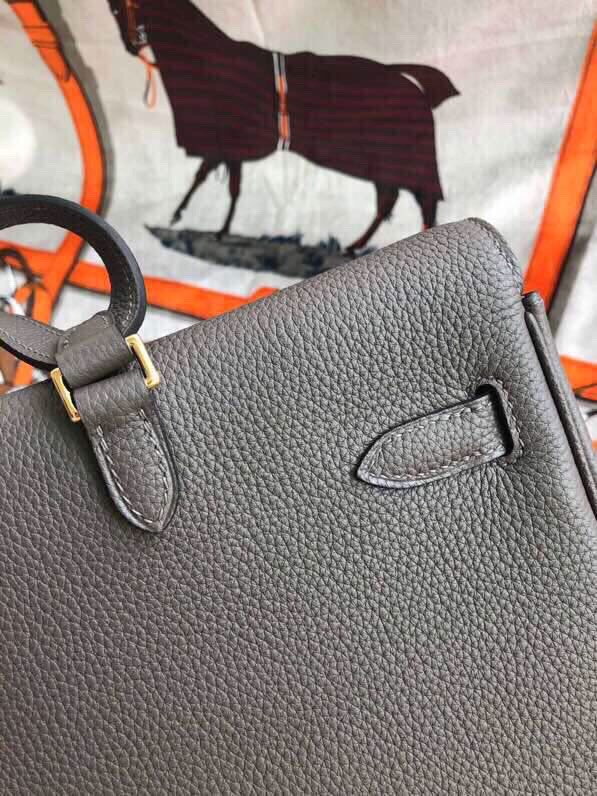 Hermes Kelly Ado Backpack In Dark Grey Clemence Leather